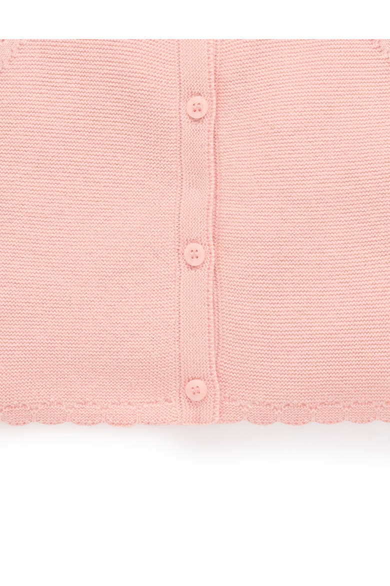 Scalloped Knit Cardigan, Alternate, color, Guava Melange
