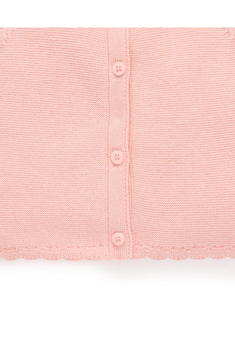 Purebaby Scalloped Knit Cardigan, Alternate, color, Guava Melange