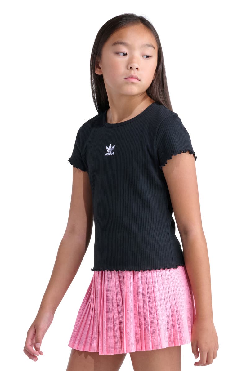 adidas Kids' Lettuce Edge Cotton Rib T-Shirt, Alternate, color, 