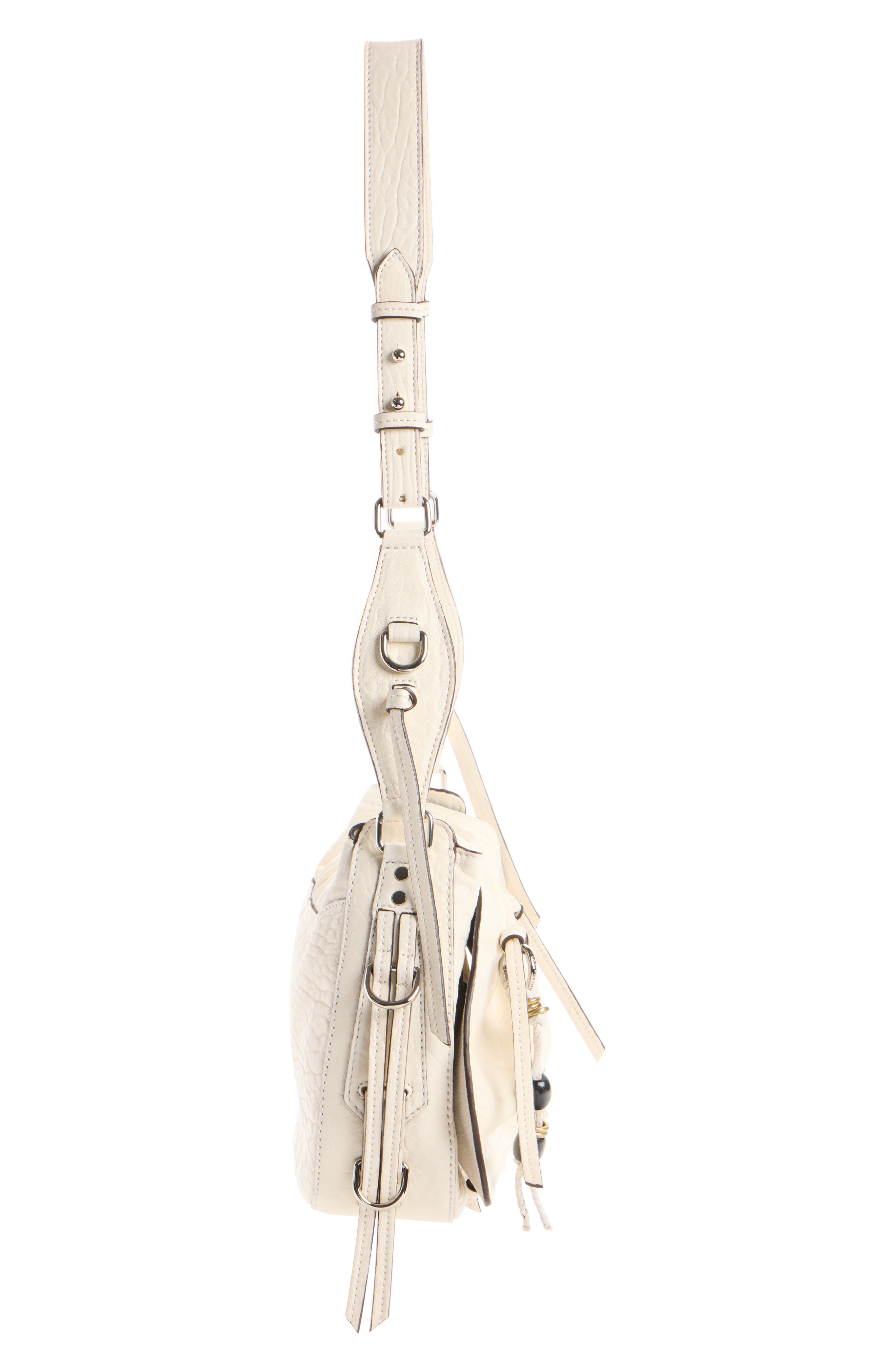 Bolton Bubble Pebbled Leather Hobo Bag, Alternate, color, CHALK