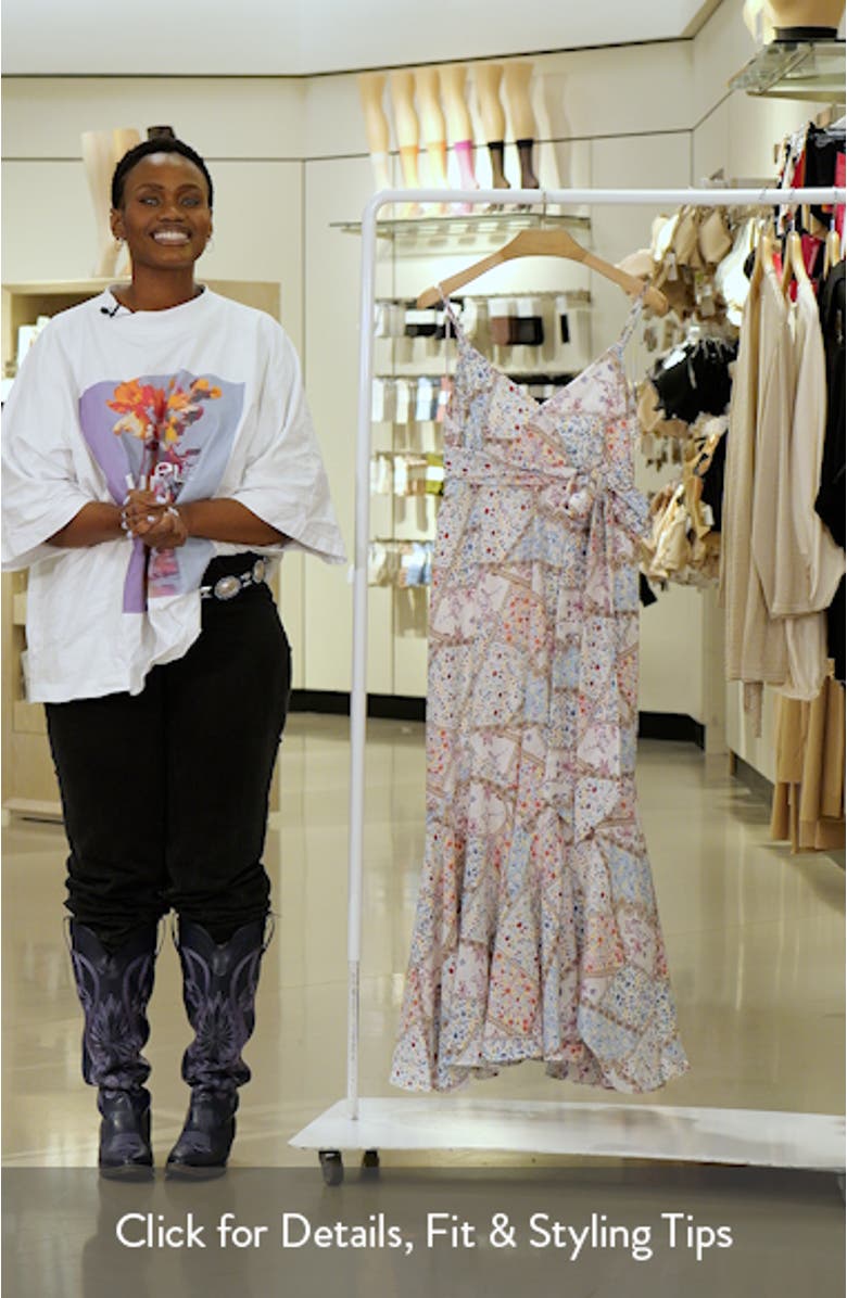 Minzi Floral Print Pleated Sleeveless Midi Dress, sales video thumbnail