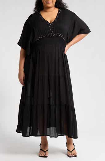 BOHO ME Beaded Flutter Sleeve Maxi Dress