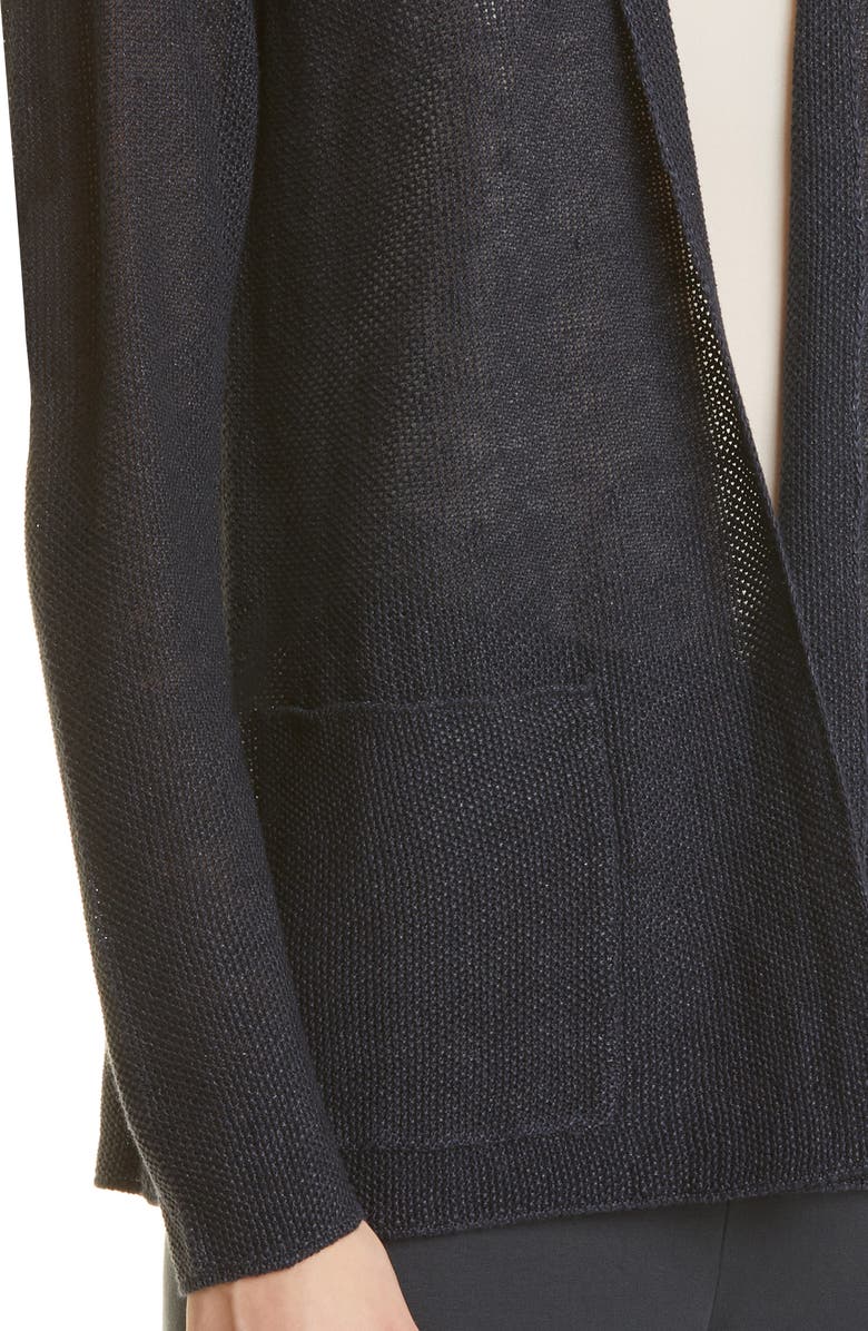 Eileen Fisher Open Front Organic Linen Cardigan, Alternate, color, 