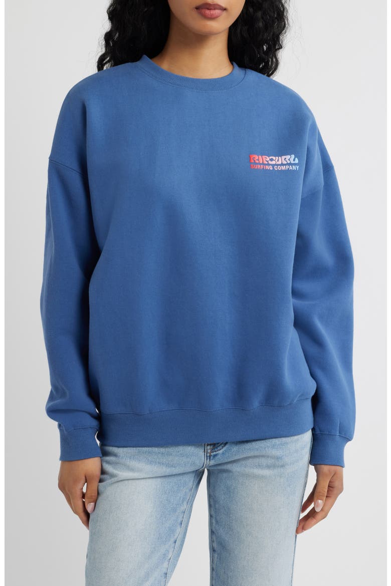 Surf Puff Logo Sweatshirt, Main, color, NAVY