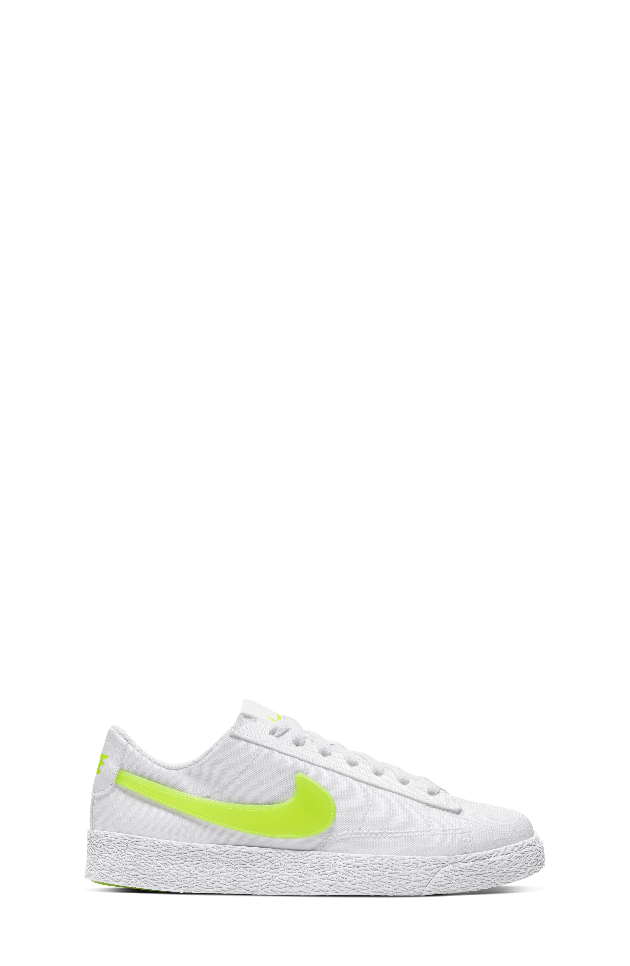Blazer Low Pop Sneaker, Alternate, color, WHITE/ VOLT