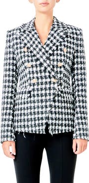 Endless Rose Check Tweed Double Breasted Blazer