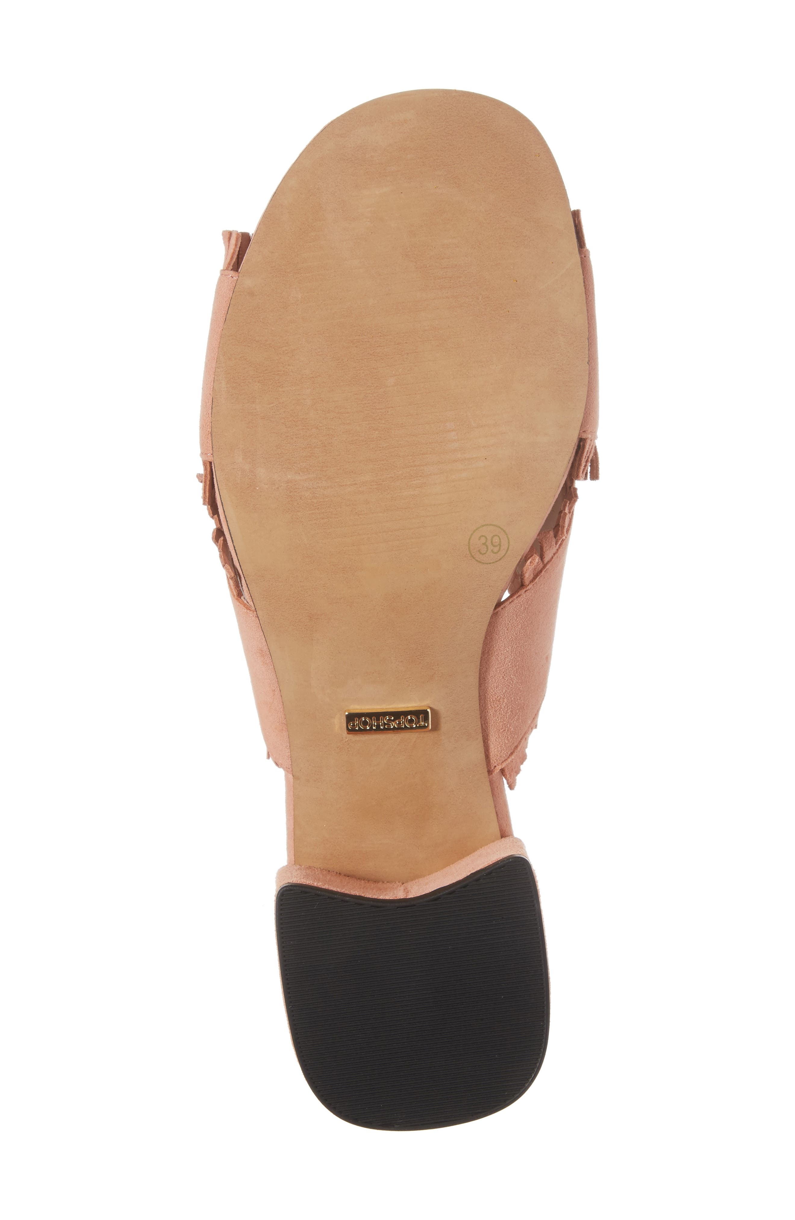 Topshop Nancy Fringe Sandal, Alternate, color, 