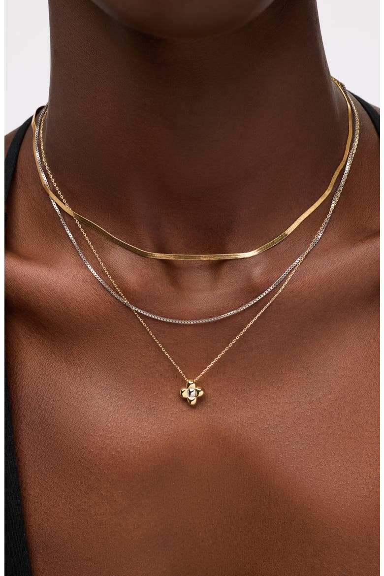 Liora Mini Pendant Necklace, Alternate, color, GOLD / SILVER