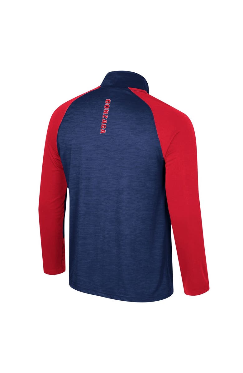 COLOSSEUM Men's Colosseum Navy Gonzaga Bulldogs Langmore Raglan Quarter-Zip Top, Alternate, color, 