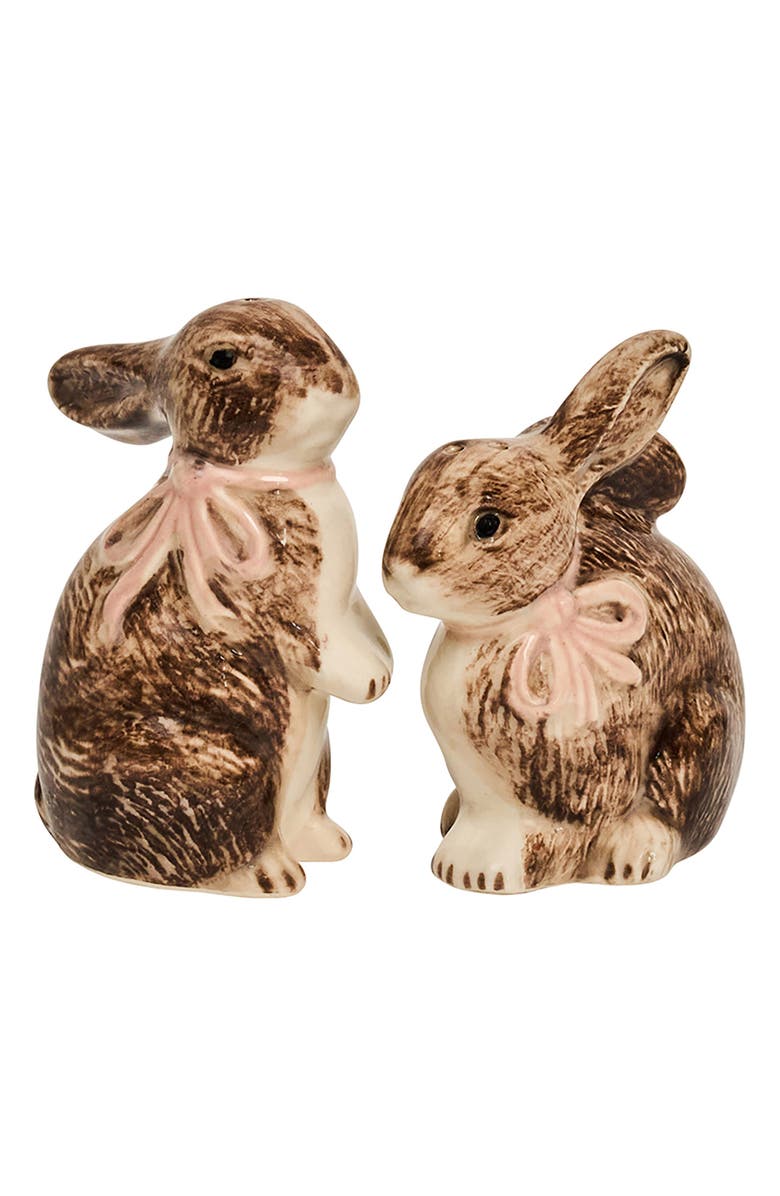 Juliska Clever Creatures Bunny Salt & Pepper Shakers Set, Main, color, Walnut