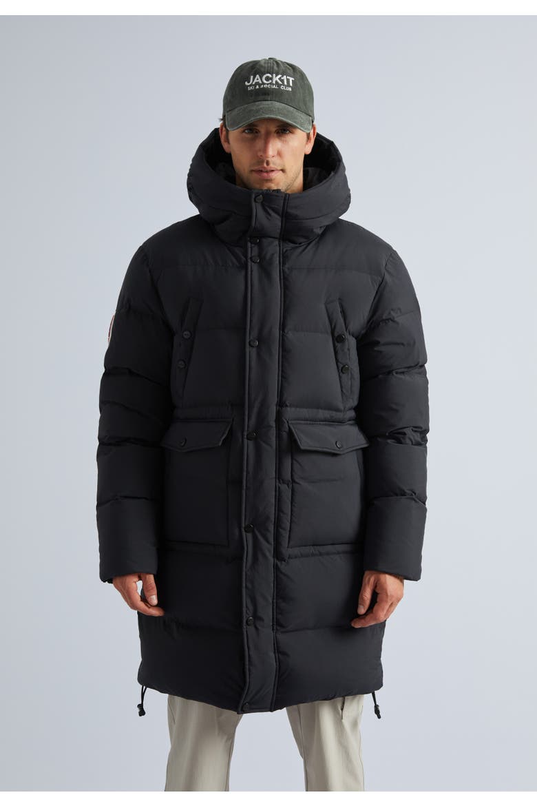 Insulated Longline Puffer Coat, Main, color, Black