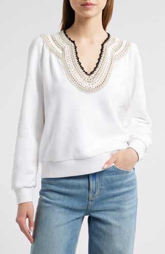 Sava Crochet Stitch Cotton Sweatshirt