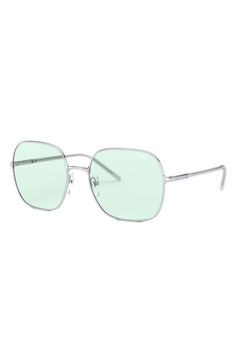 Prada 55mm Photochromic Polarized Round Sunglasses, Alternate, color,