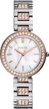 Fossil Karli Three-Hand Quartz Crystal Bracelet Watch, 32mm