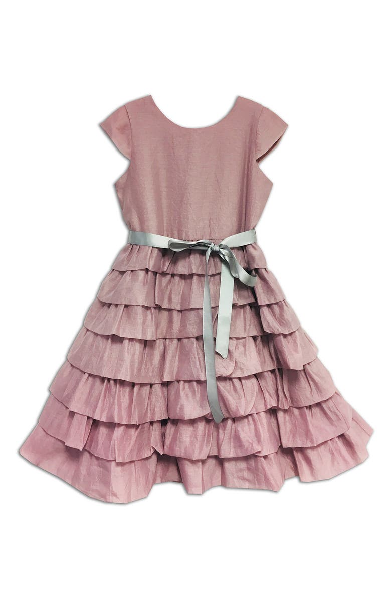 JOE-ELLA Kids' Ruffle Hem Dress, Main, color, Pink