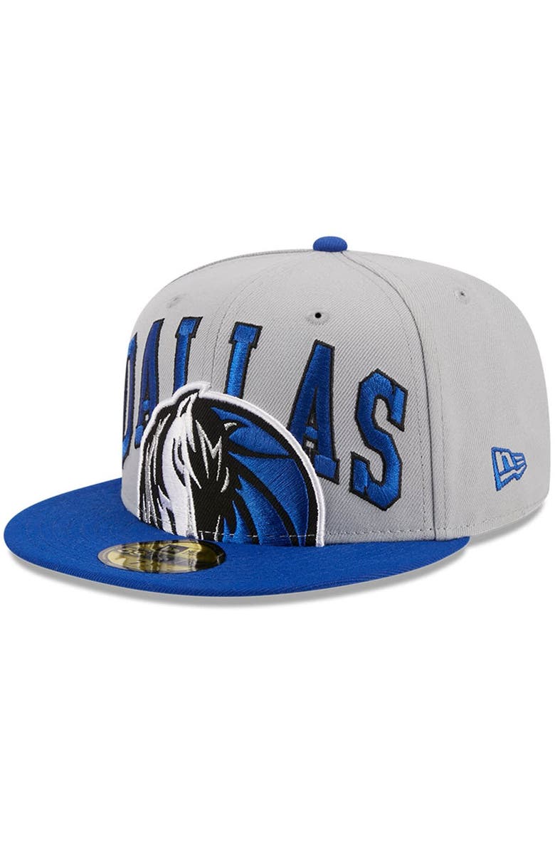 New Era Men's New Era Gray/Blue Dallas Mavericks Tip-Off Two-Tone 59FIFTY Fitted Hat, Alternate, color, 