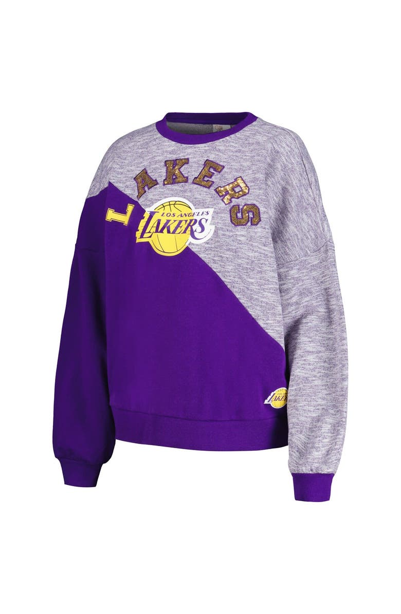 G-III 4HER BY CARL BANKS Women's G-III 4Her by Carl Banks Purple Los Angeles Lakers Benches Split Pullover Sweatshirt, Alternate, color, Purple