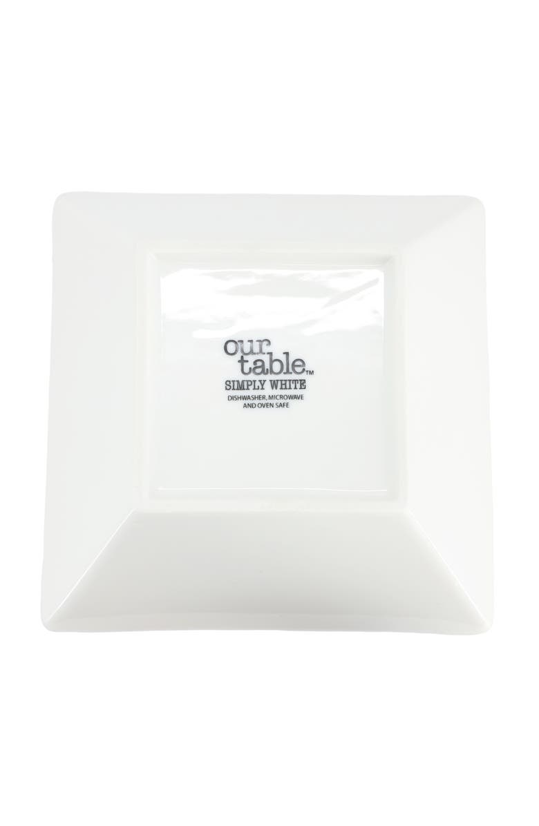 Our Table Simply White 6 Piece 26oz Fine Ceramic Square Soup Bowl Set, Alternate, color, White