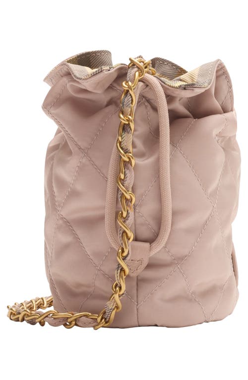 Burberry Quilted Twill Chain Pouch In Pink