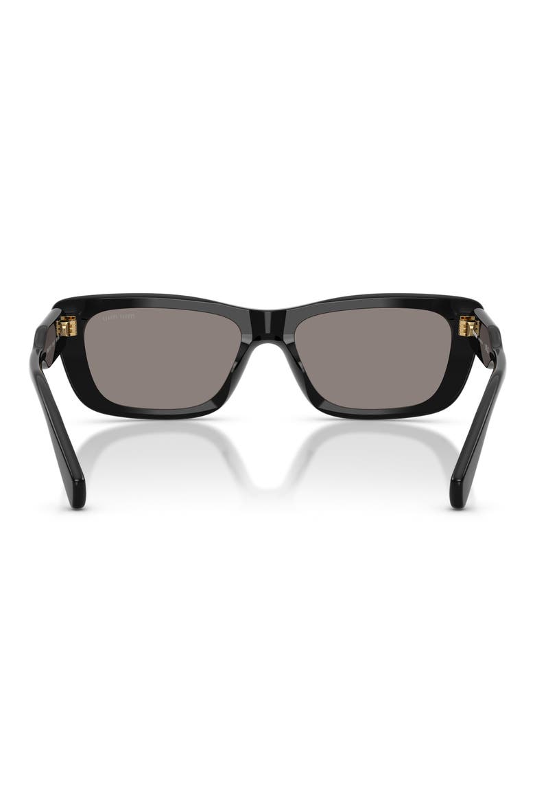 56mm Rectangular Sunglasses, Alternate, color, BLACK / DARK GREY