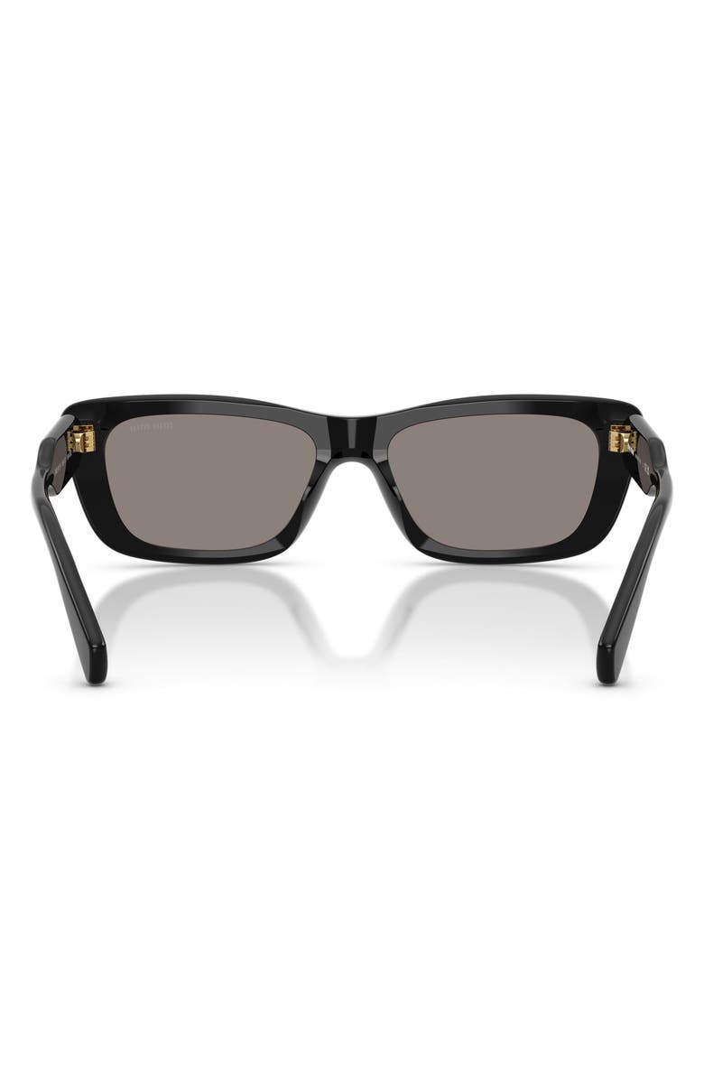 Miu Miu 56mm Rectangular Sunglasses, Alternate, color, Black / Dark Grey
