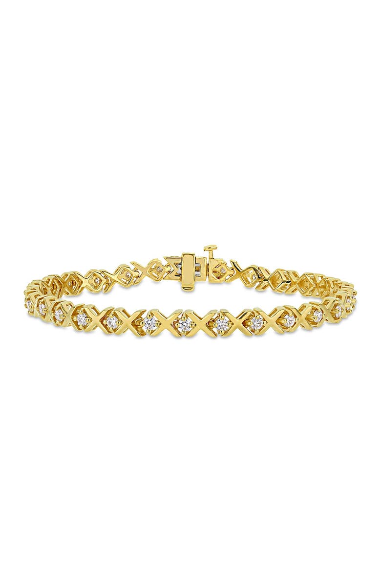DELMAR Sterling Silver Created Moissanite Bracelet, Main, color,