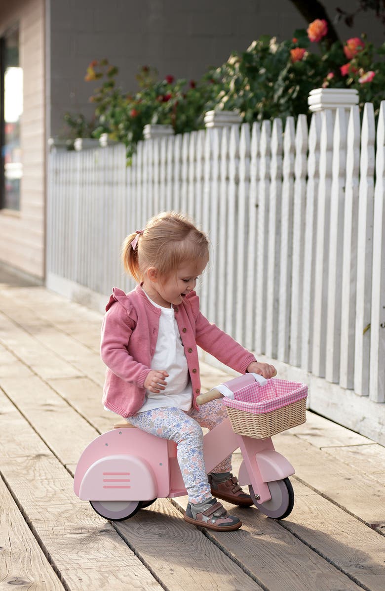 Tender Leaf Toys Scooter with Basket, Alternate, color, Pink Multi