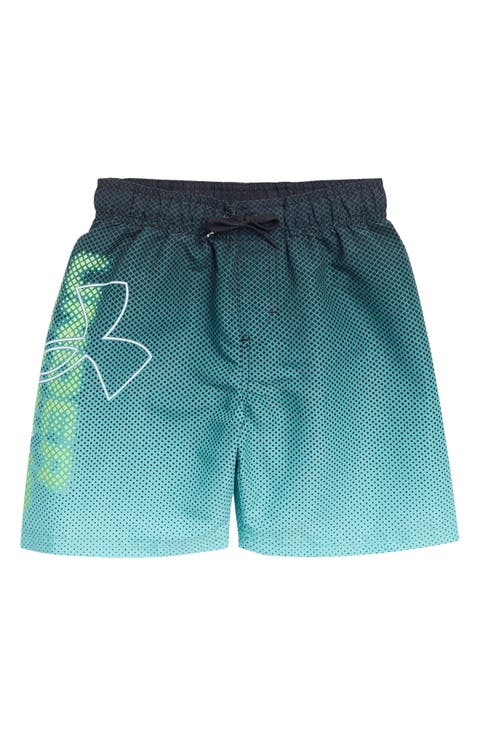 Kids' UA Textured Logo Volley Swim Trunks (Big Kid)
