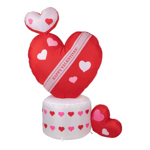 Northlight Led Lighted Inflatable Valentine's Day Rotating Heart Outdoor Decoration In Red