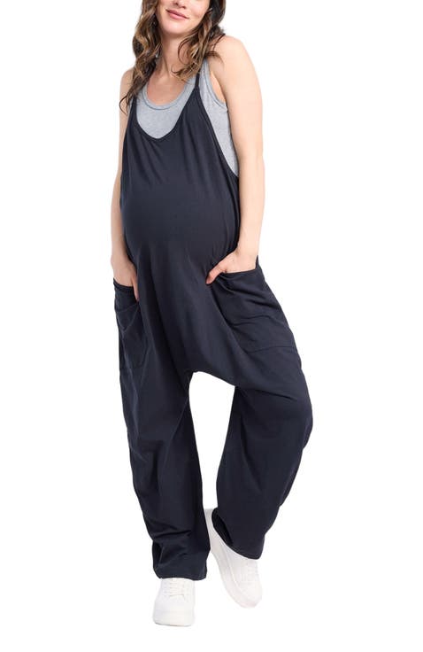 Sleeveless Relaxed Fit Maternity Jumpsuit