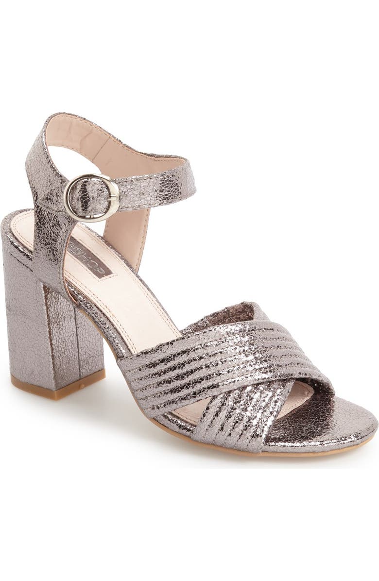 Topshop Radiant Metallic Sandal, Main, color,