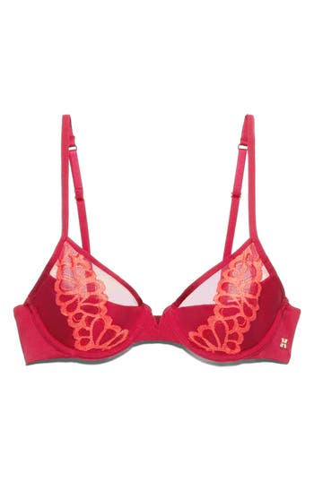 Savage X Fenty Savage Not Sorry Half Cup Plunge Bra In Red