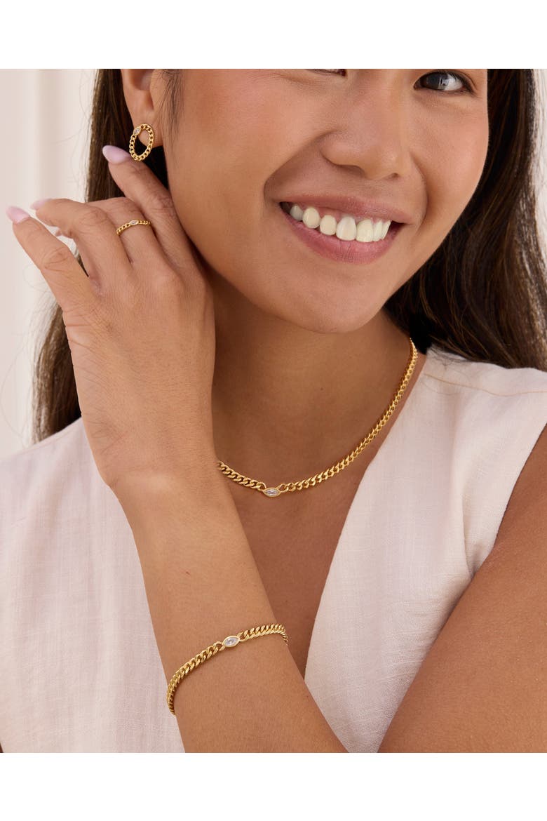 Cassia Curb Chain Necklace, Alternate, color, Gold