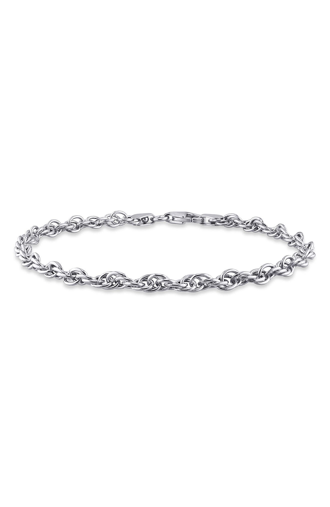 DELMAR Sterling Silver Rope Chain Bracelet