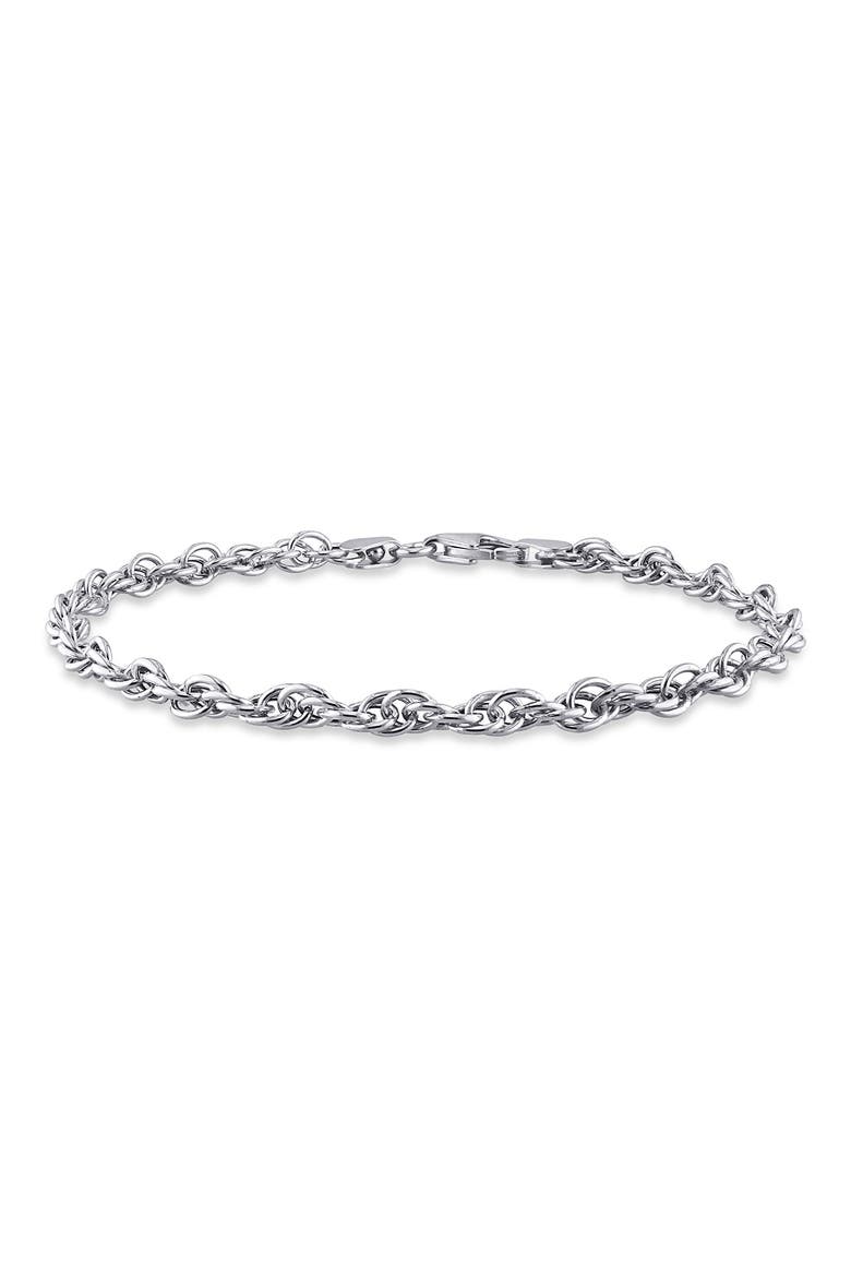 Sterling Silver Rope Chain Bracelet, Main, color, SILVER