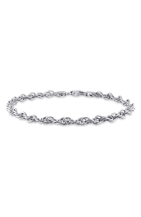 Sterling Silver Rope Chain Bracelet