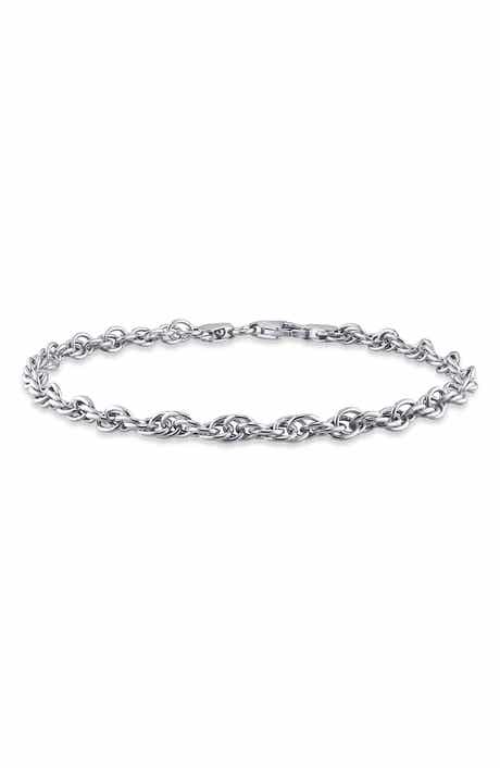 DELMAR Sterling Silver Rope Chain Bracelet