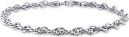 DELMAR Sterling Silver Rope Chain Bracelet