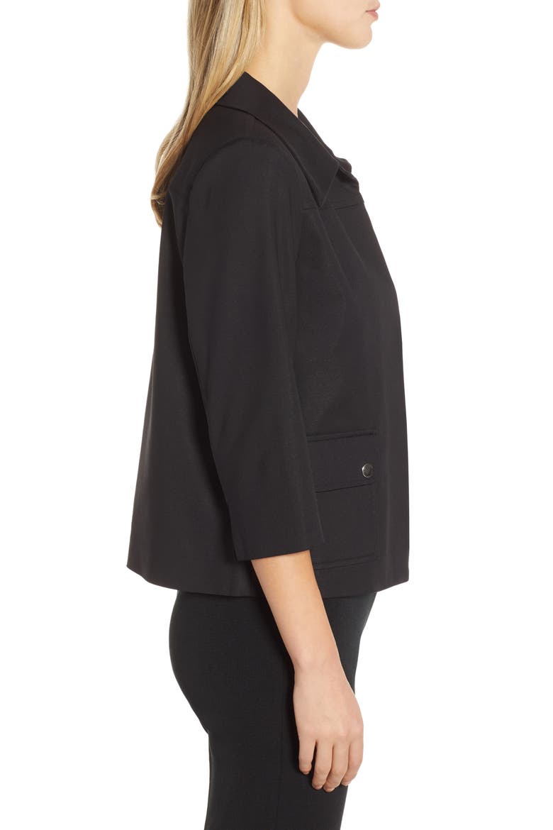 Collared Crop Jacket, Alternate, color, BLACK