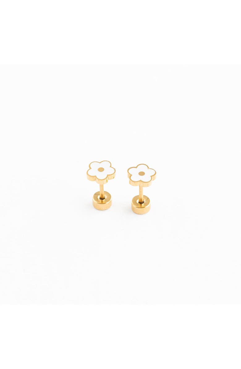 Pip Pop Petite Flower Stud Earrings, Main, color, White