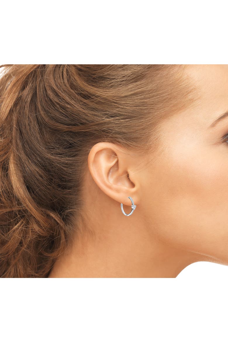 Heart Crystal Hoop Earrings, Alternate, color, Silver