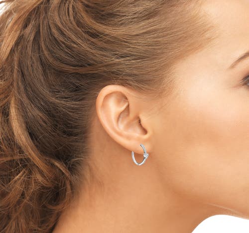 Donatello Gian Heart Crystal Hoop Earrings In Silver