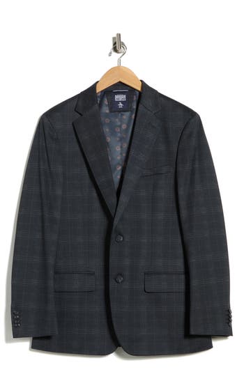 Original Penguin Plaid Two-button Sport Coat In Blue