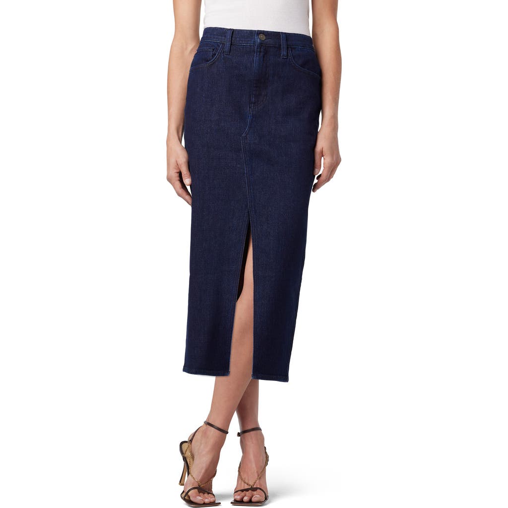 Hudson Jeans Front Slit Denim Midi Skirt