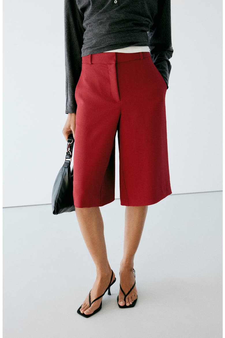 Straight Leg Bermuda Shorts, Alternate, color, DARK ORANGE