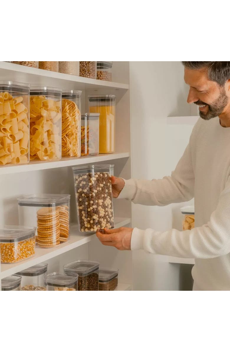 OU Airtight Clear Stackable Food Storage Container Set with Leak Proof Lid, Alternate, color, 