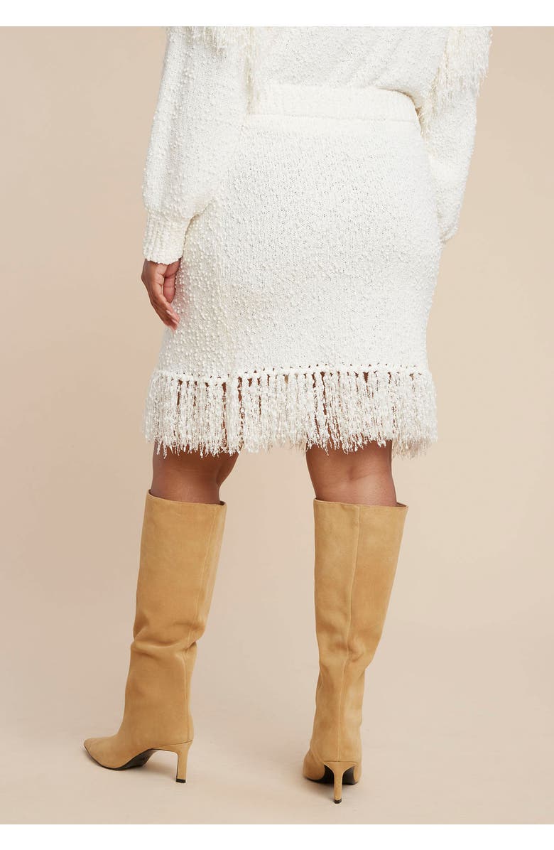 ELOQUII Looped Fringe Sweater Mini Skirt, Alternate, color, Jet Stream
