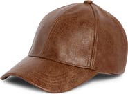 Steve Madden H-Anna Distressed Faux Leather Baseball Cap