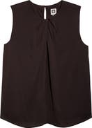 Anne Klein Pleated Jewel Neck Sleeveless Top