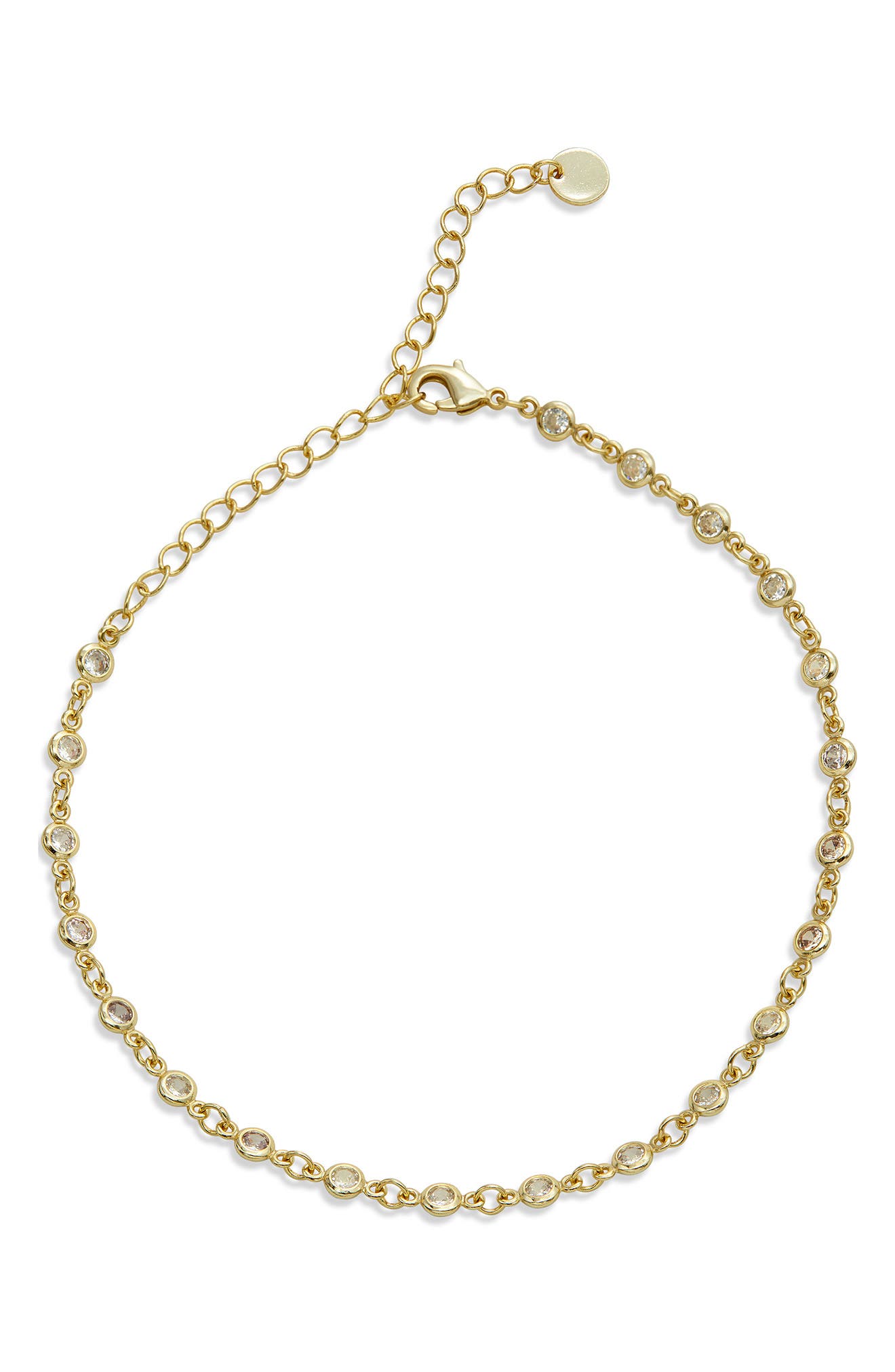 Cubic Zirconia Bezel Anklet